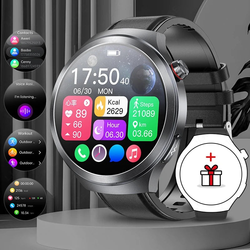 LIGE 2025 ECG Smart Watch Men 1.73” AMOLED Screen Emotional Detection Fatigue Monitoring Watches NFC Access Control Smartwatch