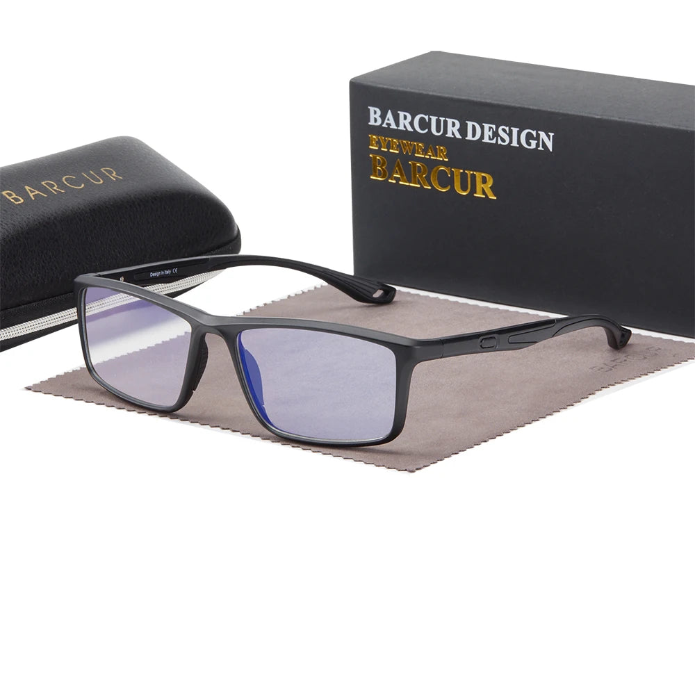 BARCUR Anti-blue Light Reading Glasses TR90 Sport Eyeglasses Fashionable Anti Slip Eyeglass Frame Women Men Computer Glasses
