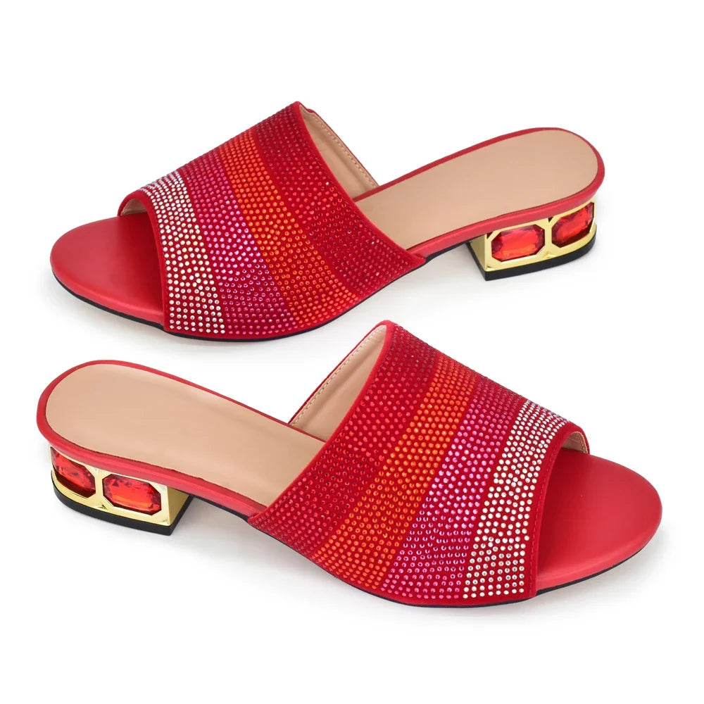 2025 New Classic Design Sandals Italian Style Lady Shoes Low Heel Summer Mules Comfy Sandals Wedding Shoes Bride Party Pumps