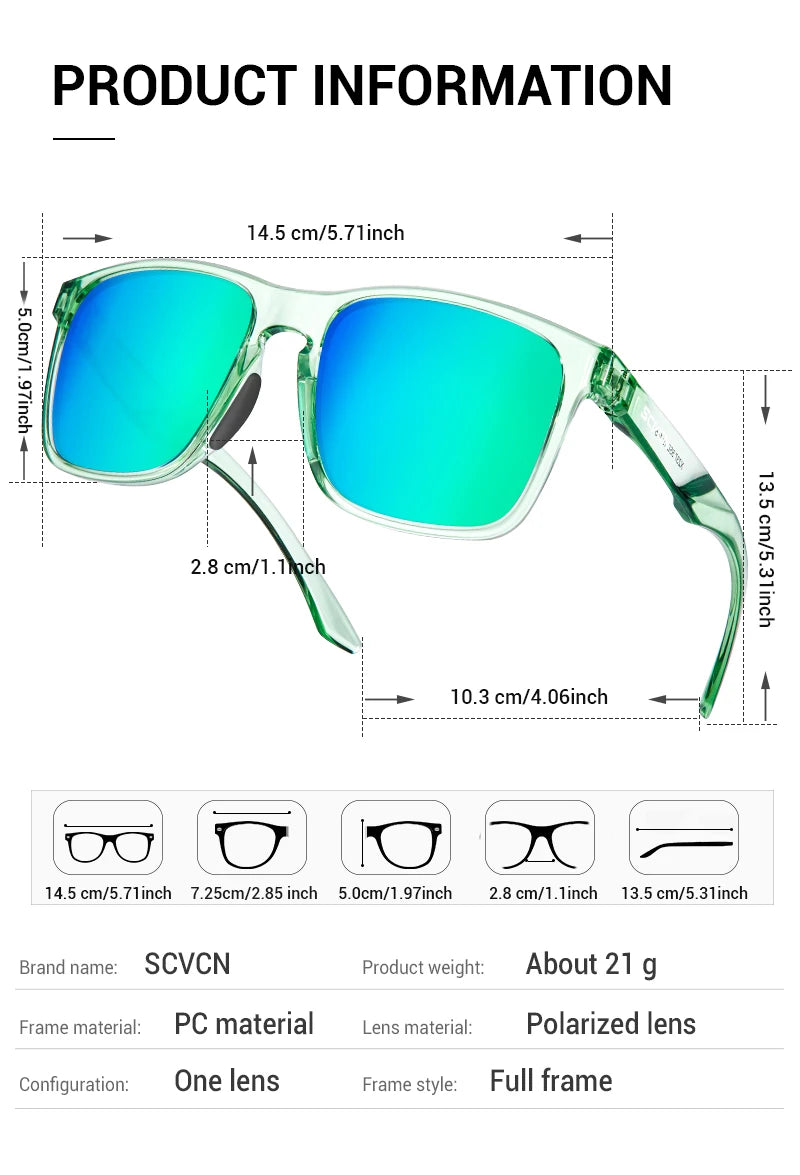 SCVCN Polarized Sunglasses Men MTB Cycling Glasses Outdoor Sports Bike UV400 Goggles Women Fishing Bicycle Cycling Glasses New