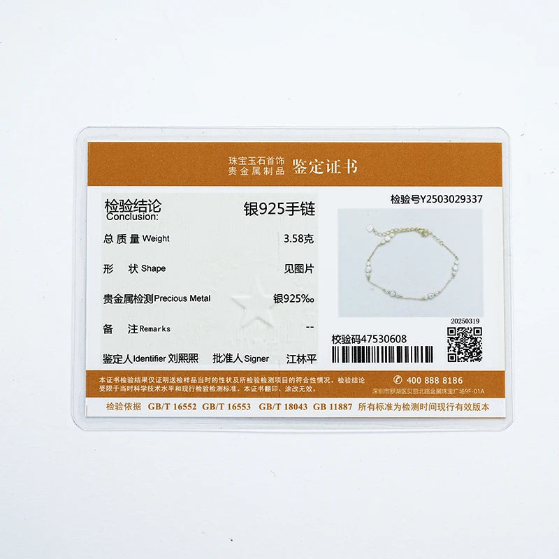 Anizw 2024 New 18k Gold Plated Bracelet 925 Silver Chain 2mm D Color Bezel Moissanite Bracelets Fashion Women's Jewelry Gifts
