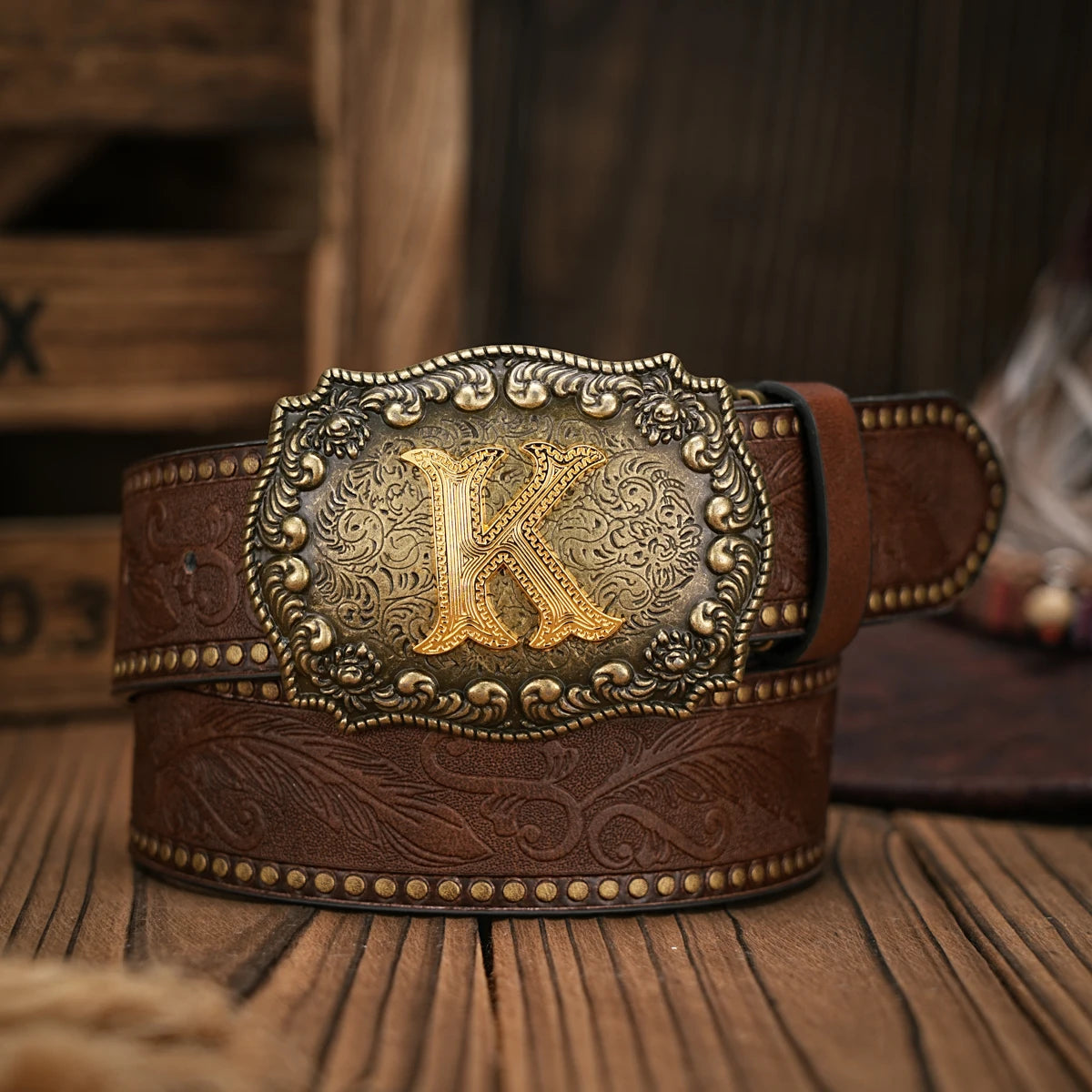 Vintage style PU Leather Western Denim Belt Classic Letter buckle - 3.8 cm wide, durable and stylish for men and women - perfect