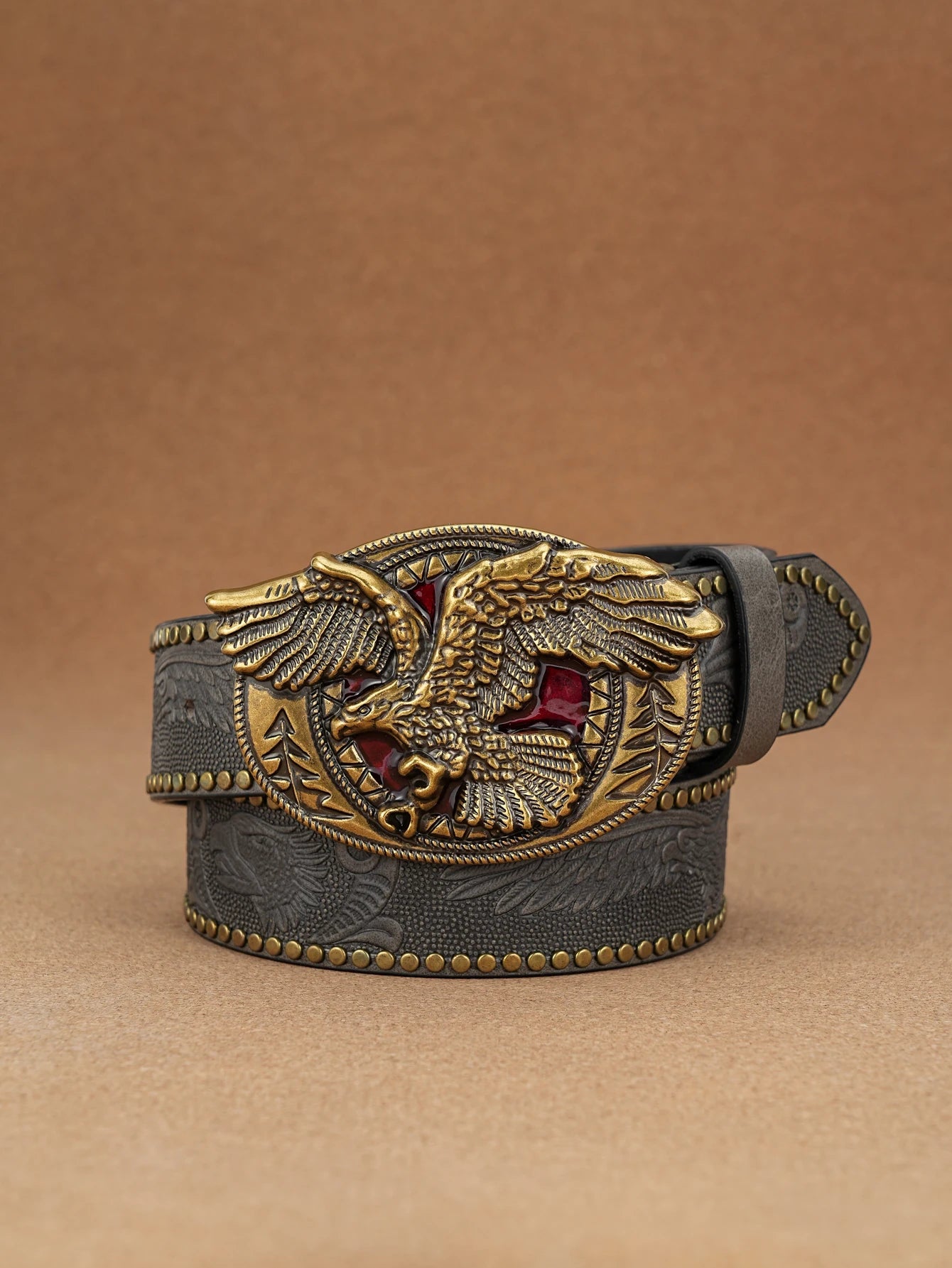 A men's and women's casual retro belt Western style! PU leather belt with metal buckle, suitable for daily work wear