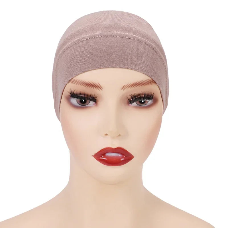 Cotton Muslim Underscarf Inner Tube Cap Islamic Eid Prayer Hijab Bottom Hat Headwear Arab Women Wrap Headscarf Turban