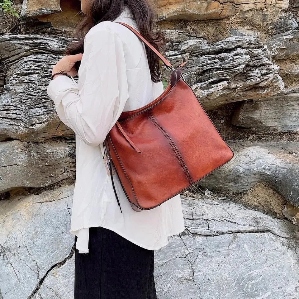 MOTAORA Vintage Cowhide Woman Shoulder Bag For Women's Luxury Large Capacity Handbag Soft Genuine Leather Crossbody Bags New