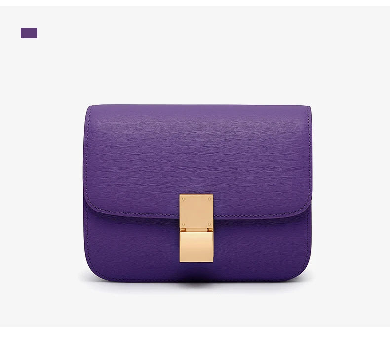 Women Shoulder Bag Female Split Leather Ins Vintage Messenger Lady Small Square Palm Texture Printing Box Flap Underarm Bag 2022