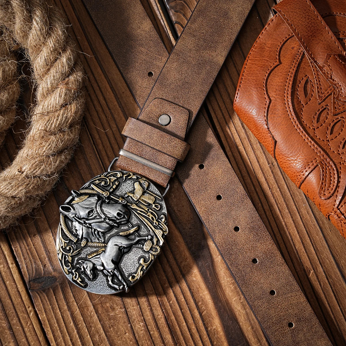 A Western-style PU material belt for both men and women, a casual, retro and classic personalized belt