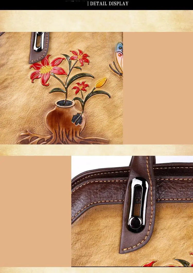 MOTAORA Vintage Women Shoulder Bags Genuine Leather Retro Ladies Handbags For Female Handmade Embossed Women's Bag 2025 Trend
