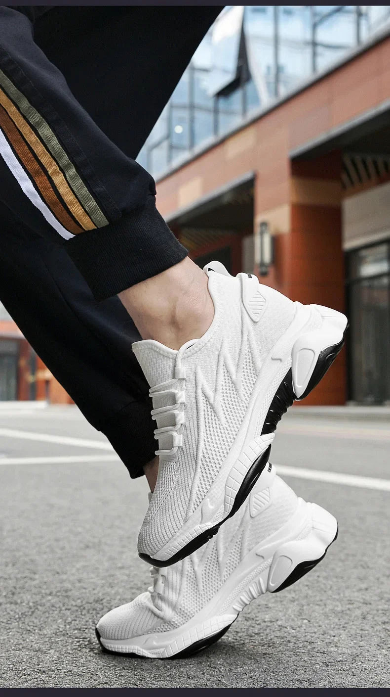 Invisible Heightening 8CM Men's Running Shoes Low Heel Soft Bottom Casual Sports Shoes Breathable Mesh Inner Lining EVA Insole