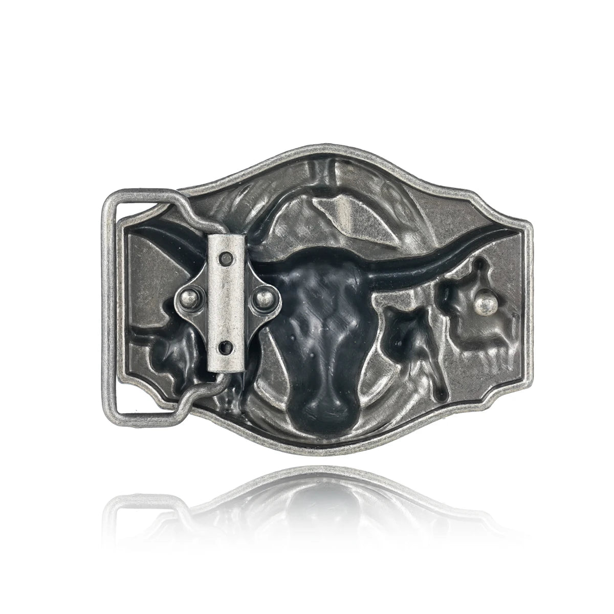 Western Belt Buckle Initial Vintage-Cowboy Rodeo Silver Large Skull Belt Buckle for Men Women