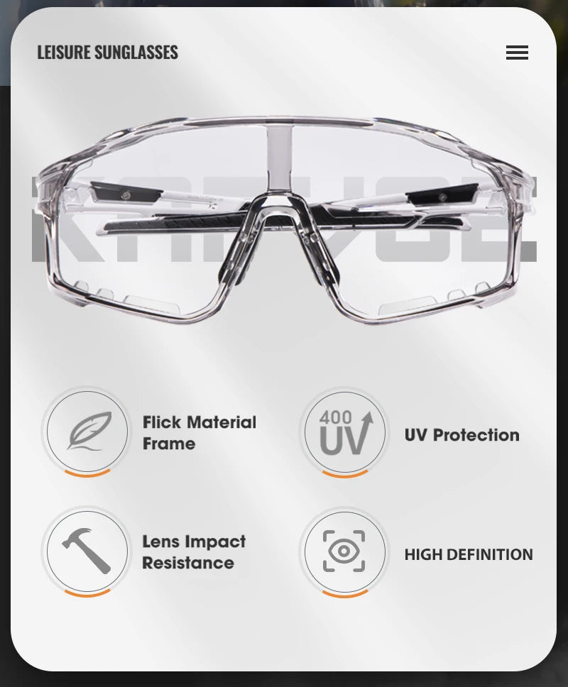Kapvoe Outdoor Photochromic Sunglasses Anti-fog Cycling Glasses Bike Bicycle Men Women Sports Hiking MTB UV400 Anti-fog Goggles
