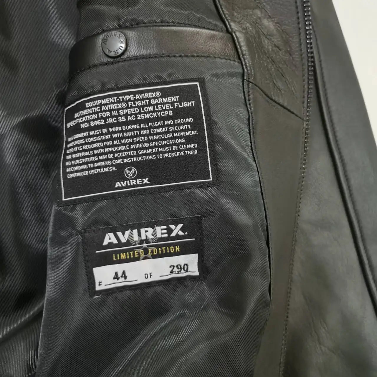 Avirex Fall New Listing Original Men's Casual Iconic Military Bomber Jacket US Size European Antique Sheepskin Coat Black Top