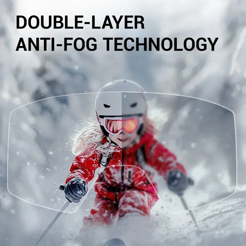 Kapvoe Kids Snow Goggles Skiing Sunglasses Professional Anti-fog Child Snowboard Goggles Double UV400 Kids Mask Glasses