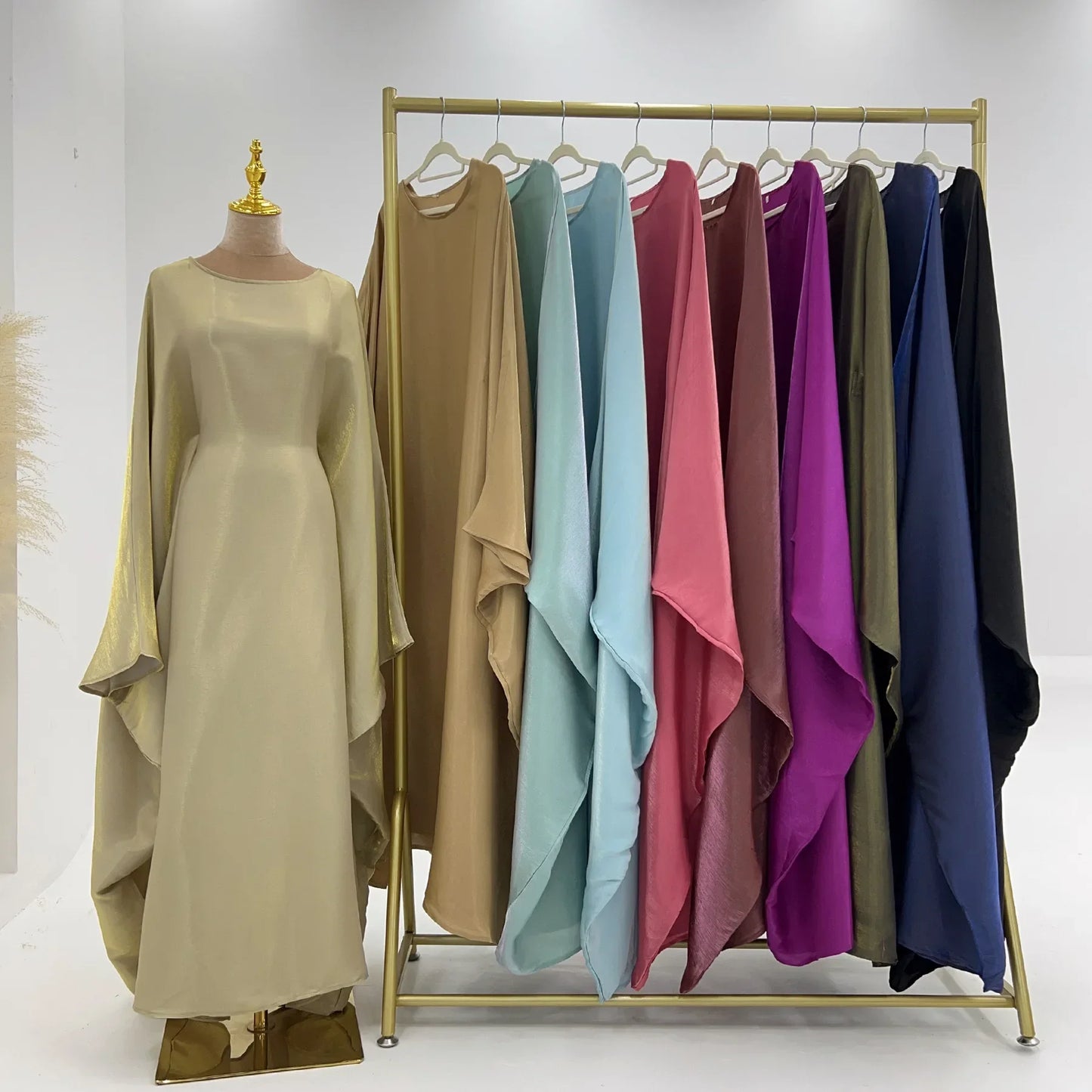 Shiny Butterfly Abaya Inside Belt Muslim Party Long Dress Summer Abayas for Women Dubai Luxury Turkey Islam Clothes Kaftan Robe