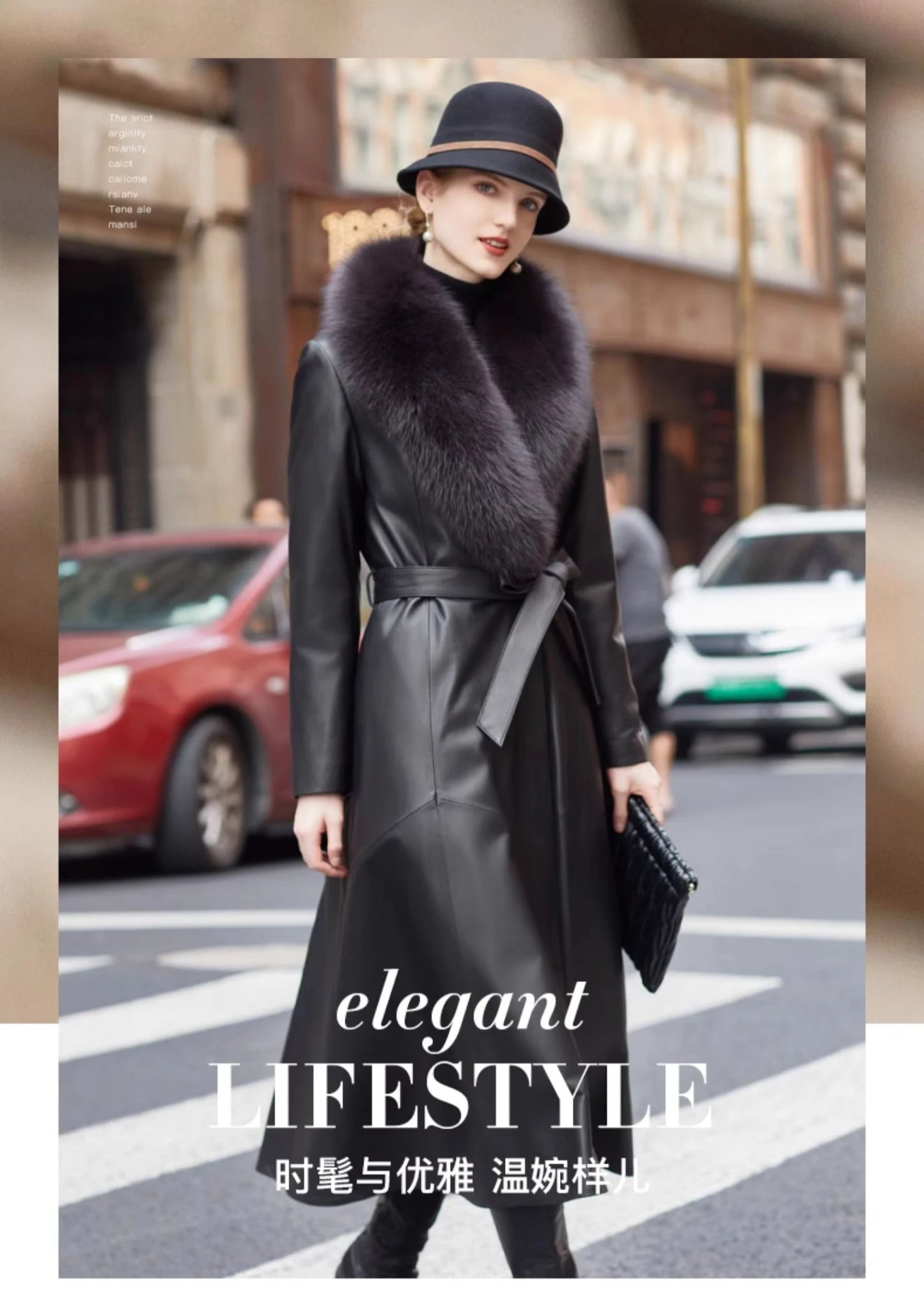 YOLANFAIRY Genuine Leather Down Jacket for Women Elegant Long Coat Women's Winter Jacket Slim Fox Fur Collar Sheepskin Clothes