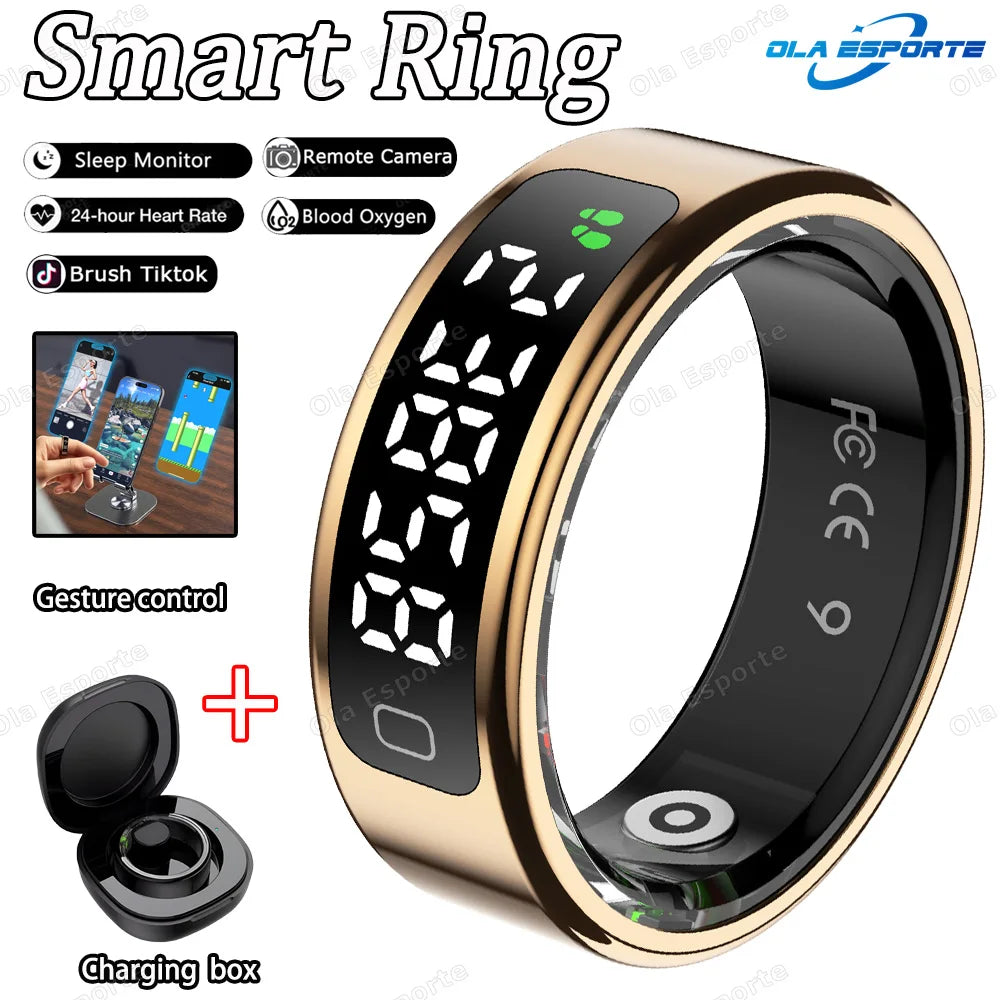 New R11 For xiaomi Smart Ring Men Women LED Display Screen Heart Rate Blood Oxygen Monitor Waterproof Multi Sports Modes rings