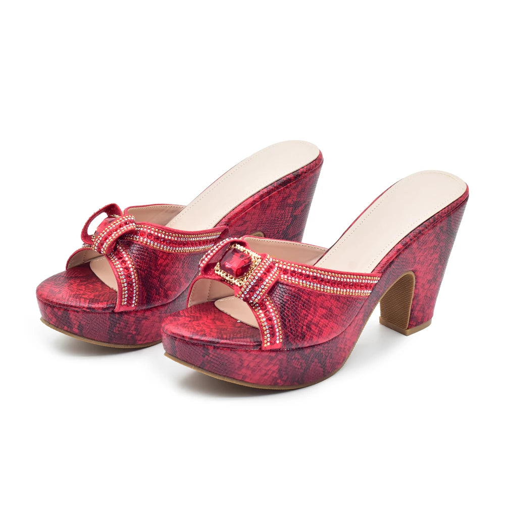 New Arrival Wedge Pumps Fashion Designer Platform Open Toe Elegant Shoes Decorated with Rhinestone Heel Shoes Women 2024