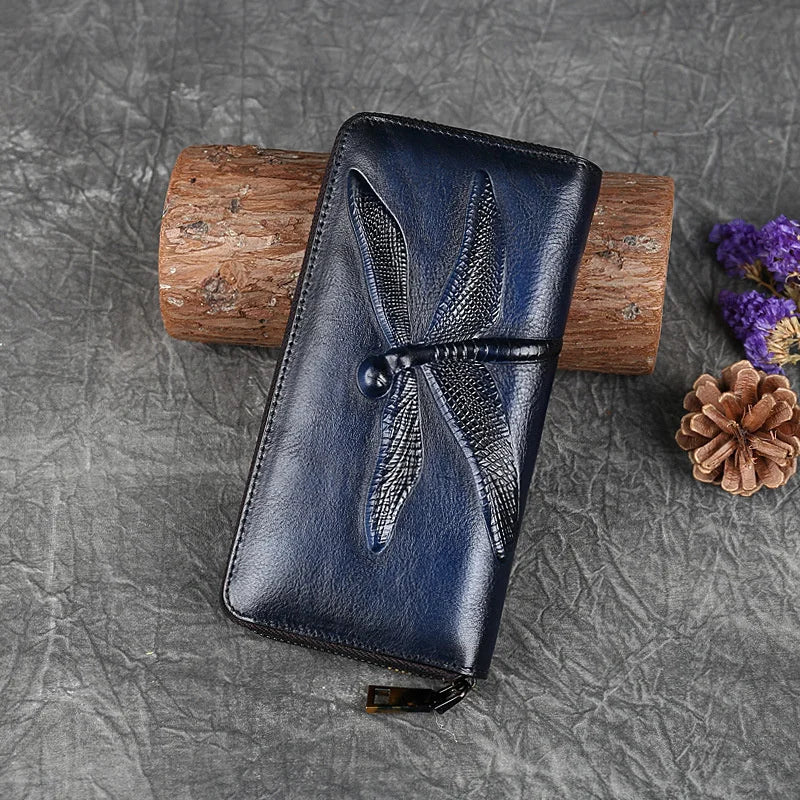 MOTAORA Retro Genuine Leather Women Wallet And Purses For Ladies Long Purse Luxury Women's Wallets For Card Money Phone Bag New