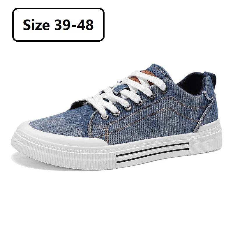 Italian Canvas Shoes For Men Large Size 47 48 Vulcanized Sneakers Slip On Men's Plimsoll Male Trainers Trend Summer Sports Shoes
