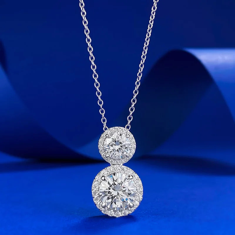 Queen Heart Lab Moissanite Diamond Pendant 100% Real 925 Sterling Silver Wedding Chocker Necklace for Women Engagement Jewelry