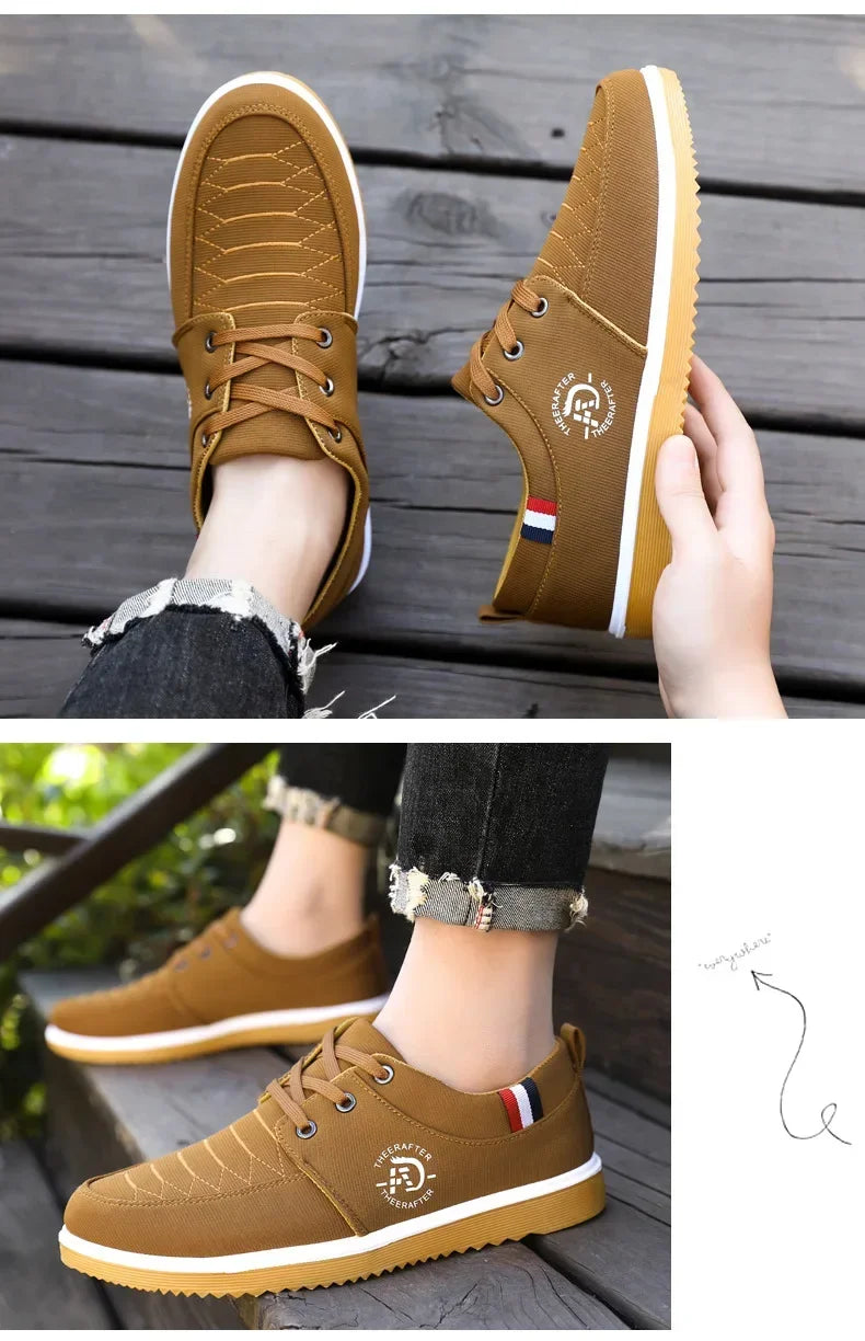 Man Canvas Shoes Fashion Platform Sneakers for Men Casual Walking Breathable Shoes Male Loafers Zapatillas Hombre 2025