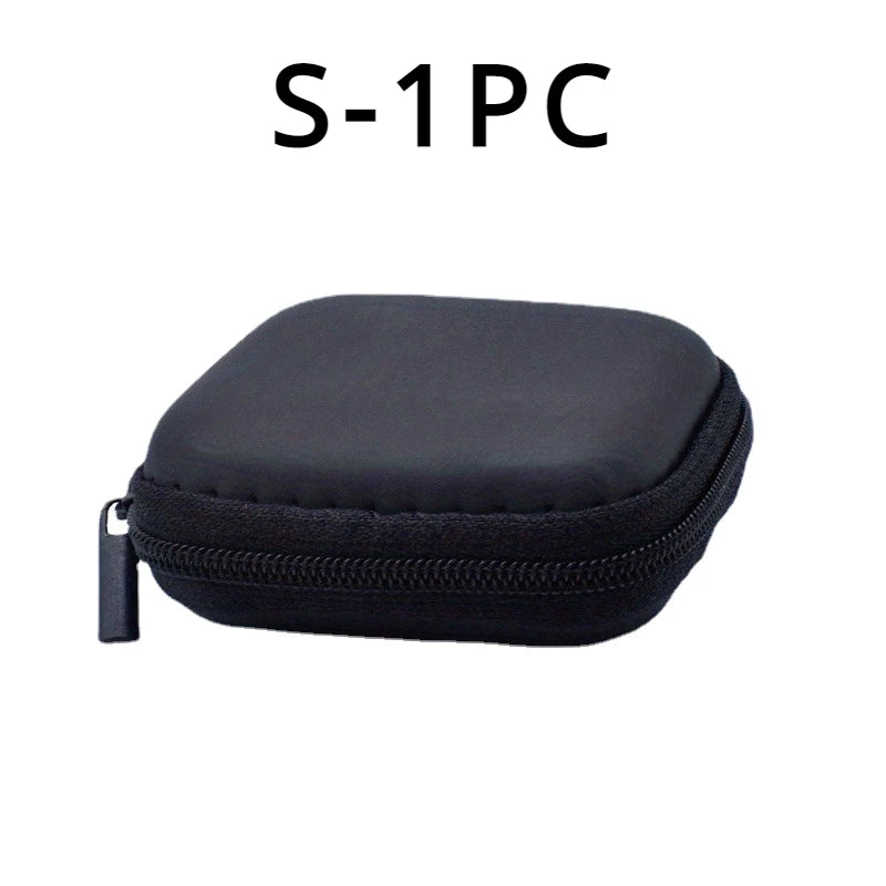 Black Hard Storage Bag Data Cable Earphones Keys Coins Jewelry Travel Portable Anti-collision Multifunctional Zipper Storage Bag