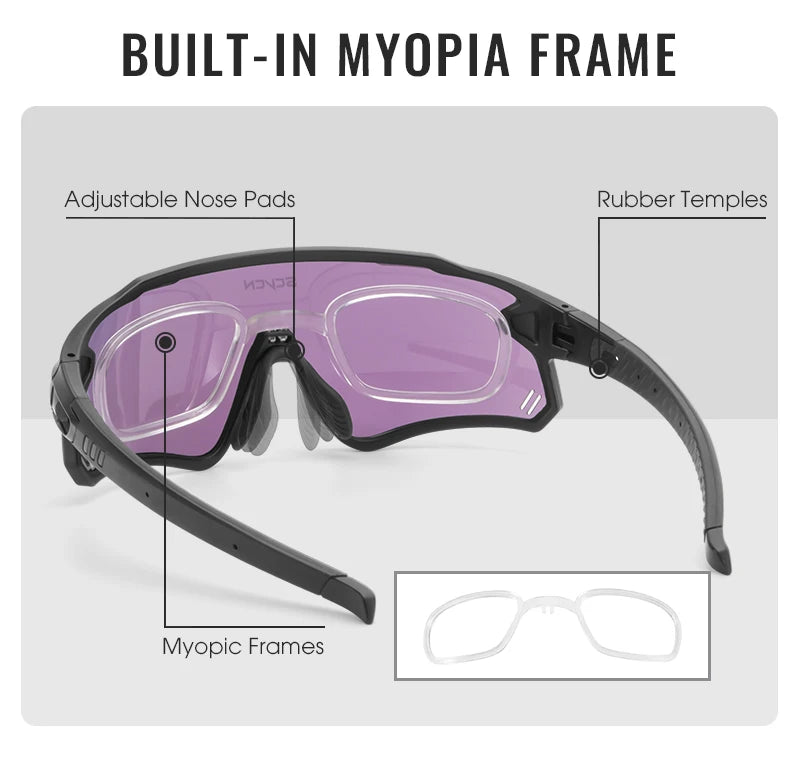 SCVCN Photochromic Sunglasses Bicycle Cycling Glasses MTB Driving Running UV400 Polarized Fishing Goggles Man Woman Bike Eyewear
