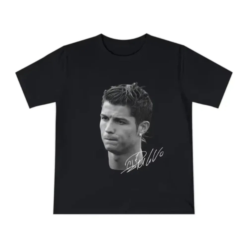 Cristiano Ronaldo Head T Shirt with Signature Trendy Graphic Tee Ronaldo CR7 Cristiano Ronaldo Shirt Ronaldo Vintage Football