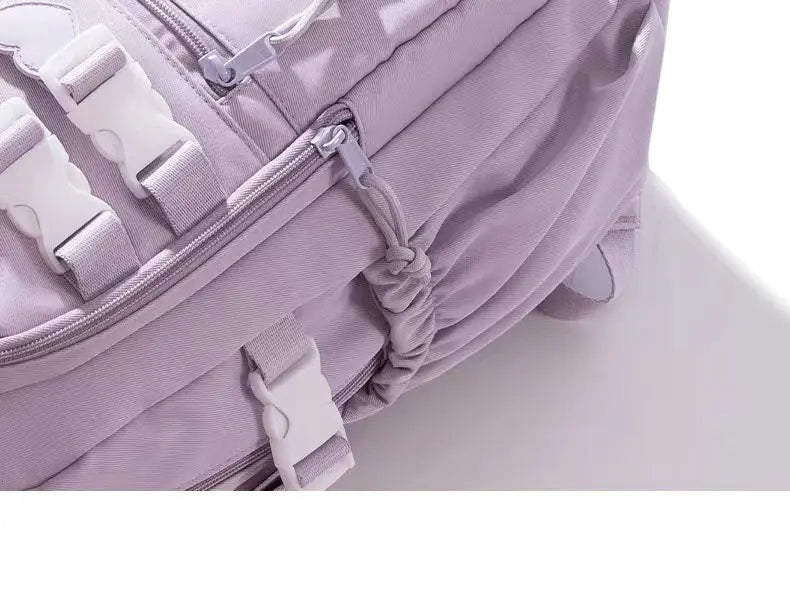 حقيبة ظهر Hello Kitty للنساء حقيبة ظهر كاجوال أنيقة لطالبات المدارس المتوسطة Melody Kuromi حقيبة مدرسية للكلاب باللون القرفة
