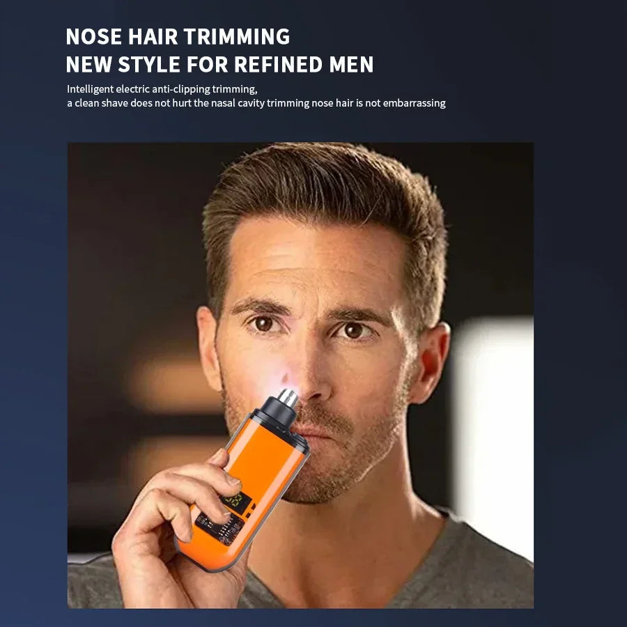 2-in-1 Electric Portable Ear & Nose Hair Trimmer Clipper – Professional Painless Grooming Tool for Men