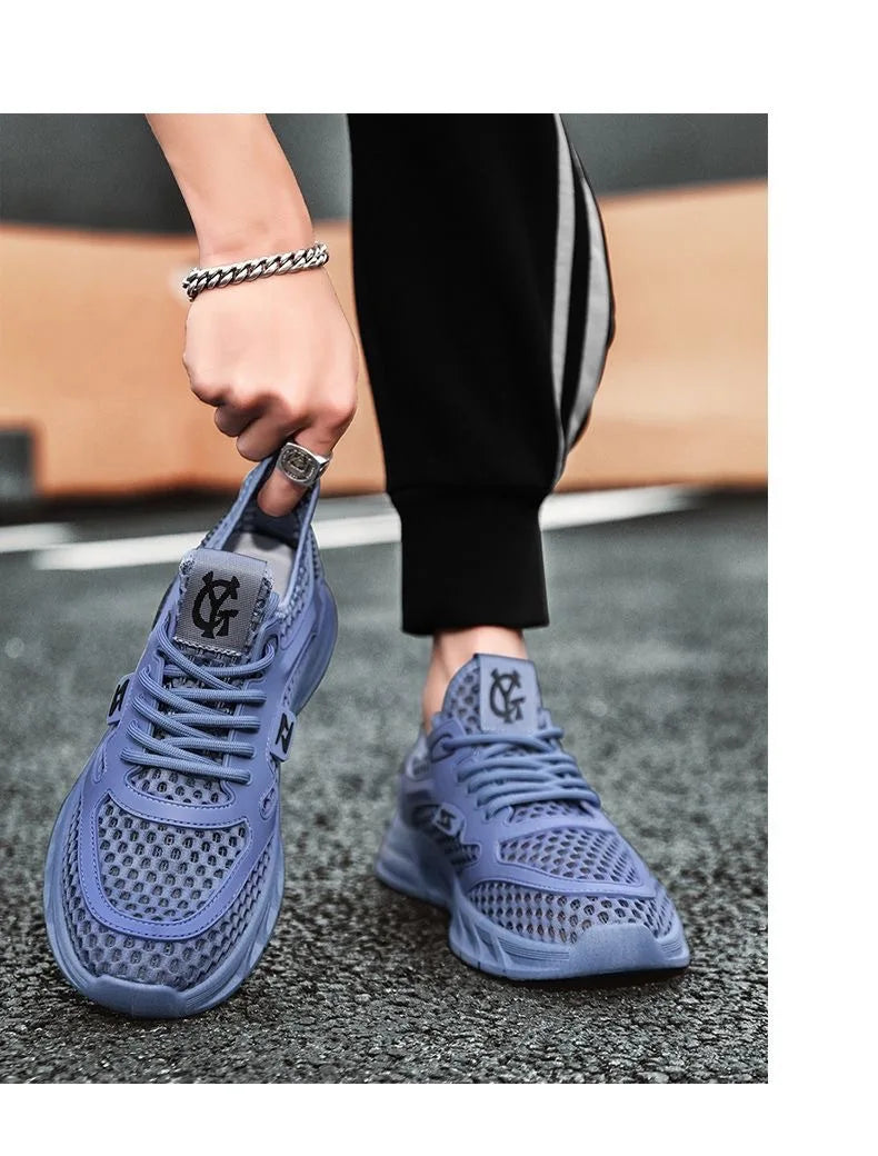 Men's Mesh Sneakers 2024 Summer Mesh Sports Breathable Casual Shoes Comfortable Men's Tennis Shoes Lightweight Running Shoes