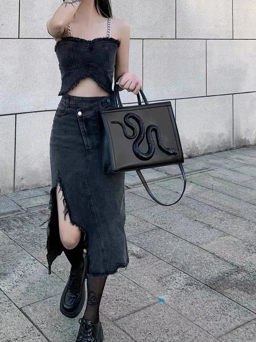Original Niche Design 2023 New High Quality Snake Handbags for Women Fashion Trend Dark Wind Crossbody Bag Bolso Mujer Hot Sale
