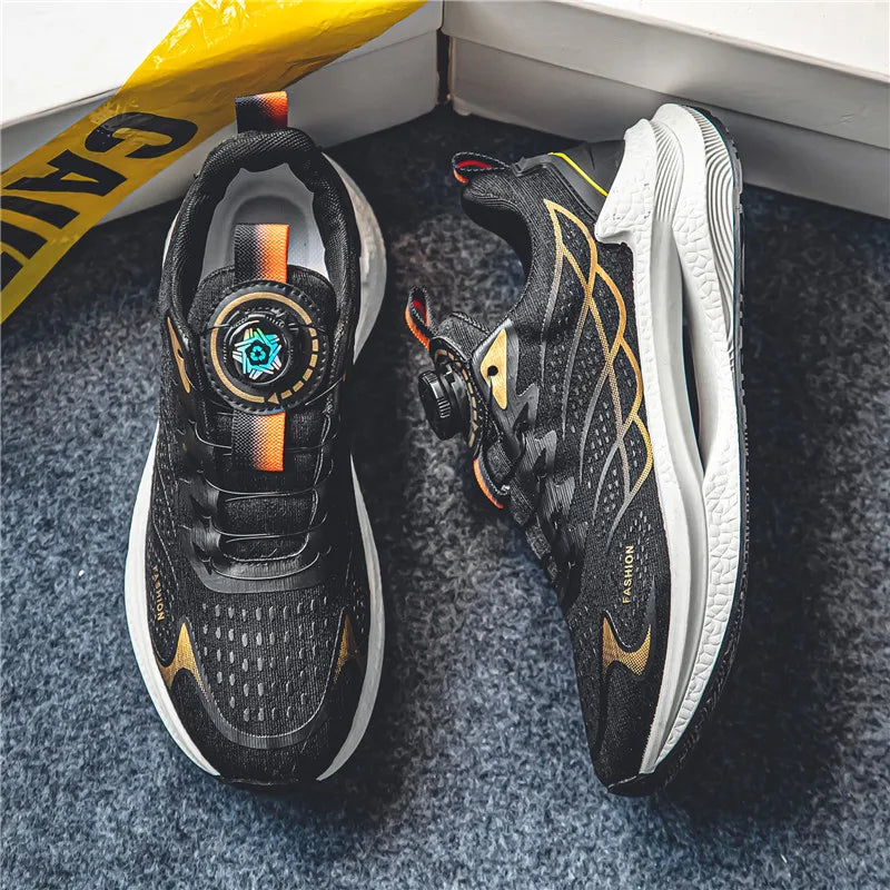 Summer Breathable Casual Sports Shoes for Men, New Fashion Trend, Versatile Breathable Mesh Swivel Buckle Running Shoes, Suitable for Daily Wear in Outdoor Sports
