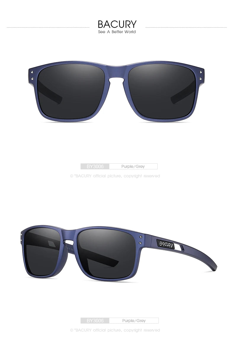 BACURY Fashion Sports Sunglasses for Men High Quality TR-90 Ultra Light Comfortable Frame for Women Outdoor Activity Sunglasses