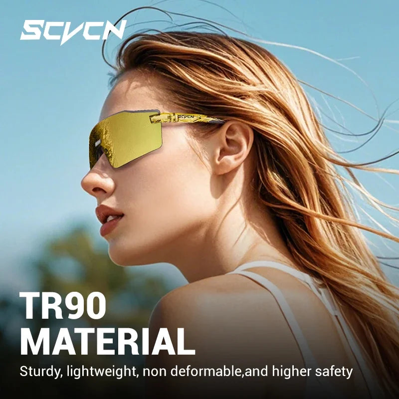 SCVCN New Outdoor Cycling Sunglasses MTB Glasses Bike Cycling UV400 Eyewear Men Women Bicycle Mountain Sports Running Eyewear