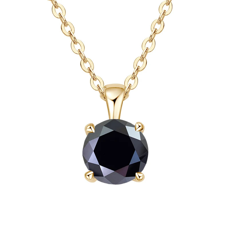 JoyceJelly Classic Four Prong 1ct Moissanite Necklace Women's 925 Sterling Silver Plated 18k Gold Pendant Luxury Fine Jewelry
