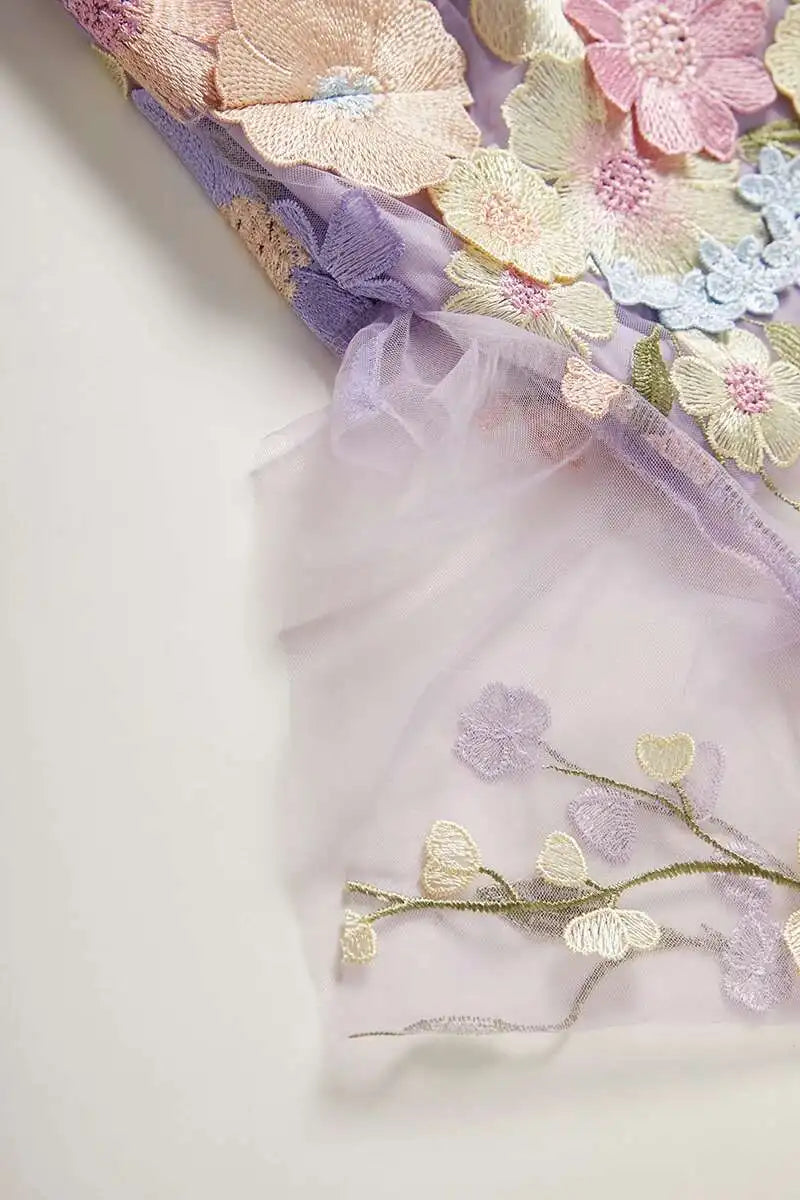 French Luxury 3D Flower Fishtail Lace Prom Dress – Women's Summer Short Sleeve Midi Evening Dress