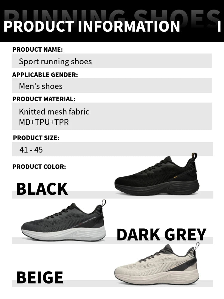 Baasploa Men Running Shoes 2025 Fashion Outdoor Lightweight Non-slip Sneakers Male Mesh Breathable Sports Shoes Wear Resistant