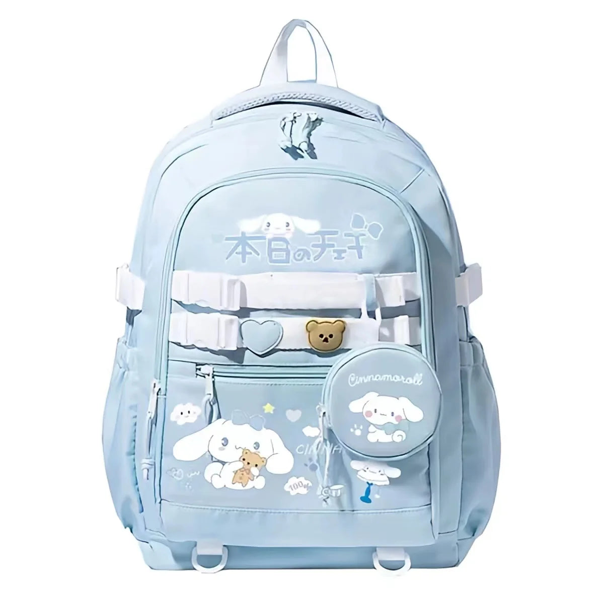 حقيبة ظهر Hello Kitty للنساء حقيبة ظهر كاجوال أنيقة لطالبات المدارس المتوسطة Melody Kuromi حقيبة مدرسية للكلاب باللون القرفة