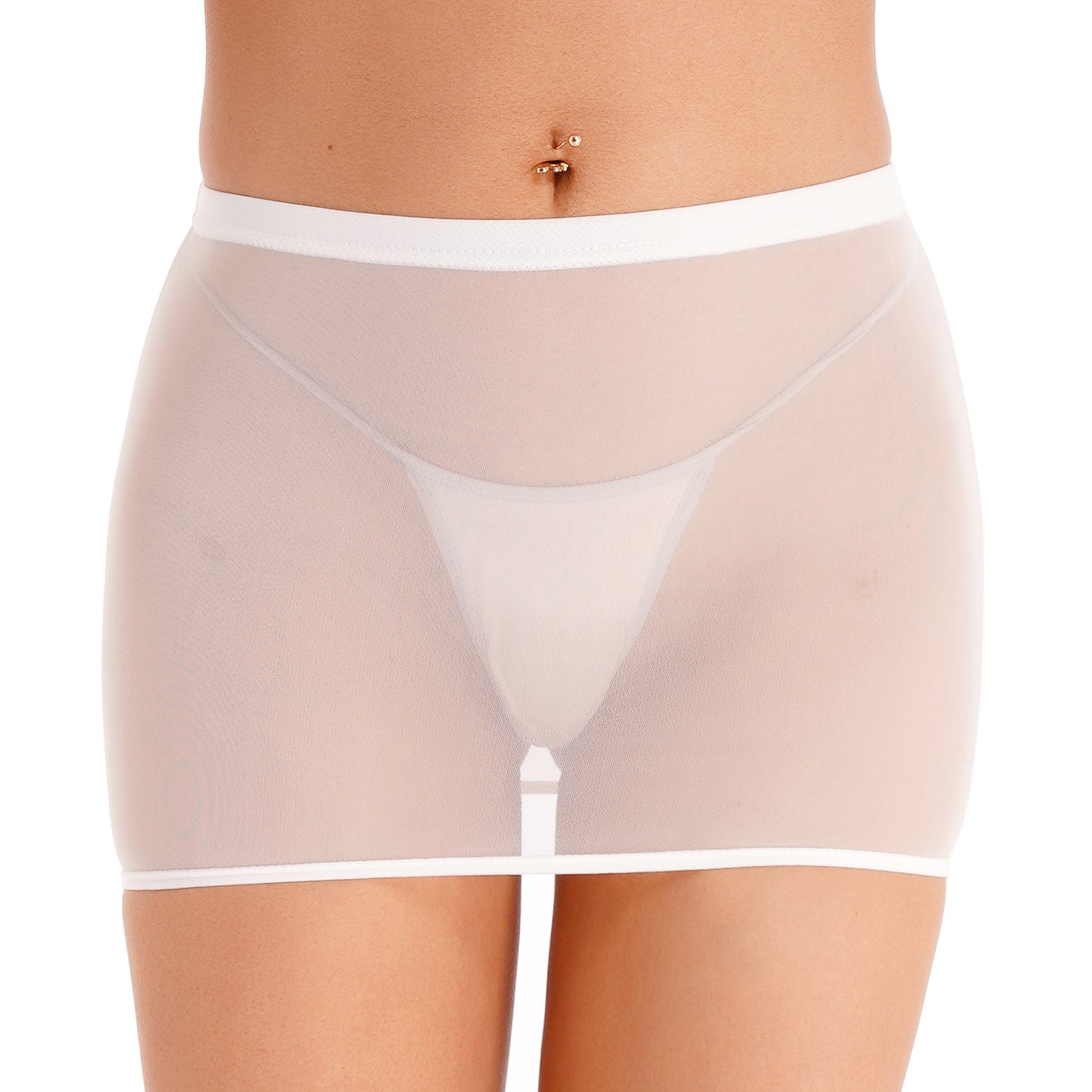 Women Sexy Night Club Pencil Skirts Solid Low Rise Stretchy Transparent Temptation Mini Micro Skirt Tight Package Hip Underskirt