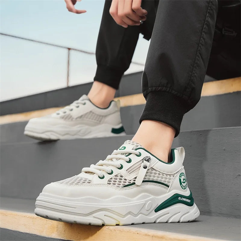Men's breathable mesh casual sports shoes summer new walking shoes fashion trendy shoes soft-sole student sneakers running shoes