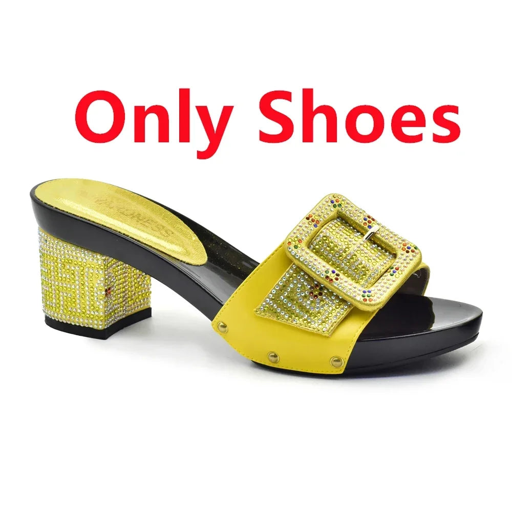 Peep Toe Slingback Pumps & Matching Bags – Italian Style Party Shoe Set with Rhinestone Luxury (Sizes 37-43)