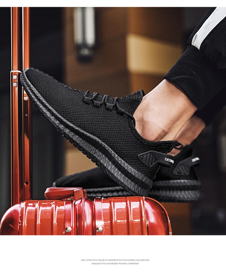 Men's Non-Slip Casual Sneakers Breathable Outdoor Jogging Training Hiking Sports Running Outdoor Women Weave Knit Lace Up Shoes