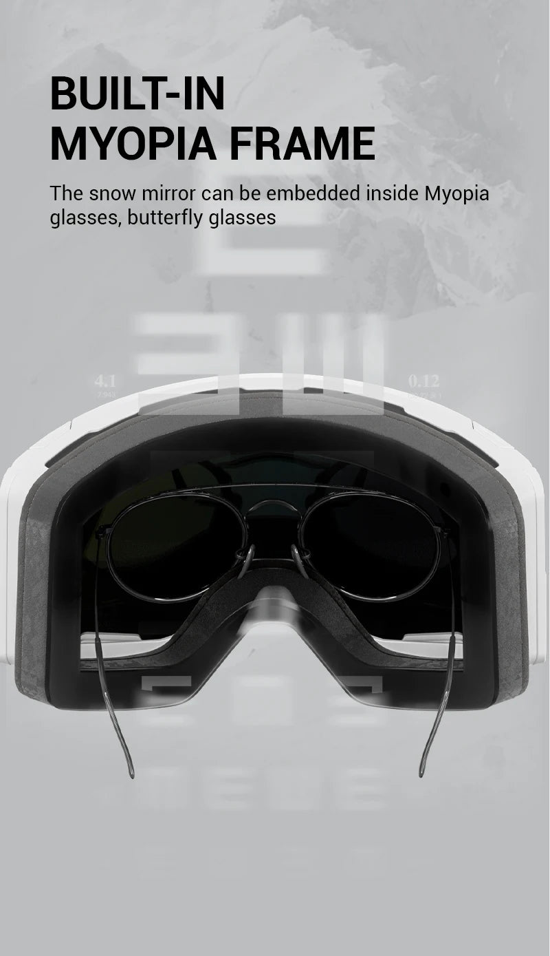 KAPVOE Men Women Double Layers Anti-Fog Ski Goggles Snowmobile Eyewear Outdoor Sport Snow Snowboard Glasses Magnetic Lenses New