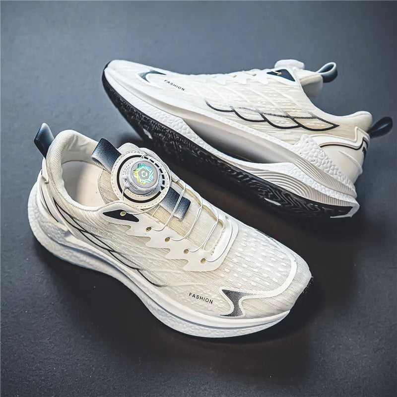 Summer Breathable Casual Sports Shoes for Men, New Fashion Trend, Versatile Breathable Mesh Swivel Buckle Running Shoes, Suitable for Daily Wear in Outdoor Sports