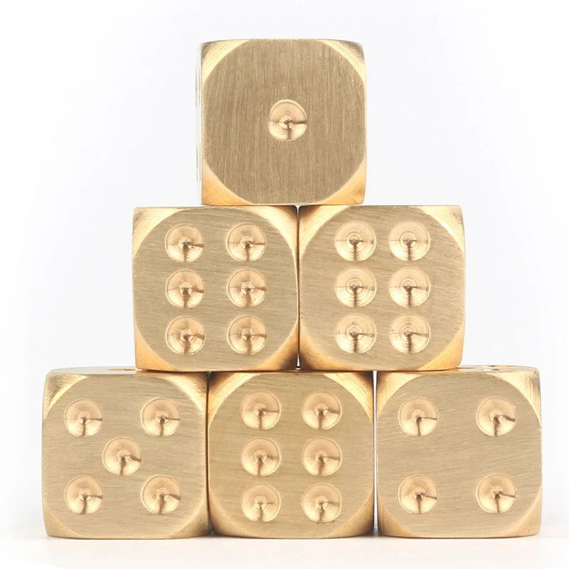 2PCS Pure Copper Dice Funny Party Bar KTV Chess And Card Games Stress Relief Toys For Anxiety Juegos De Mesa Divertidos