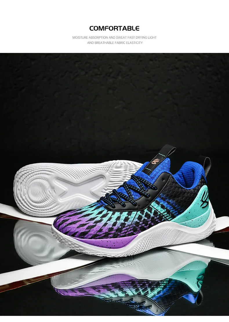 Summer New Men's Casual Shoes Breathable Comfortable Running Large Size Basketball Shoes Fashionable Versatile Couple Shoes