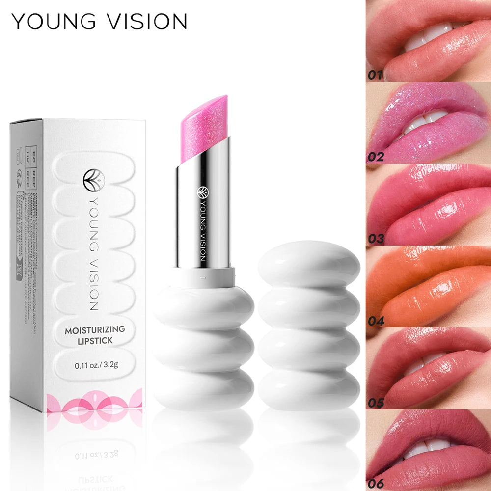 YOUNG VISION 6 Colors Fine Shimmer Nourishing Light Lipstick Long Lasting Colors Easy to Apply Lip Moisturizing Lipstick