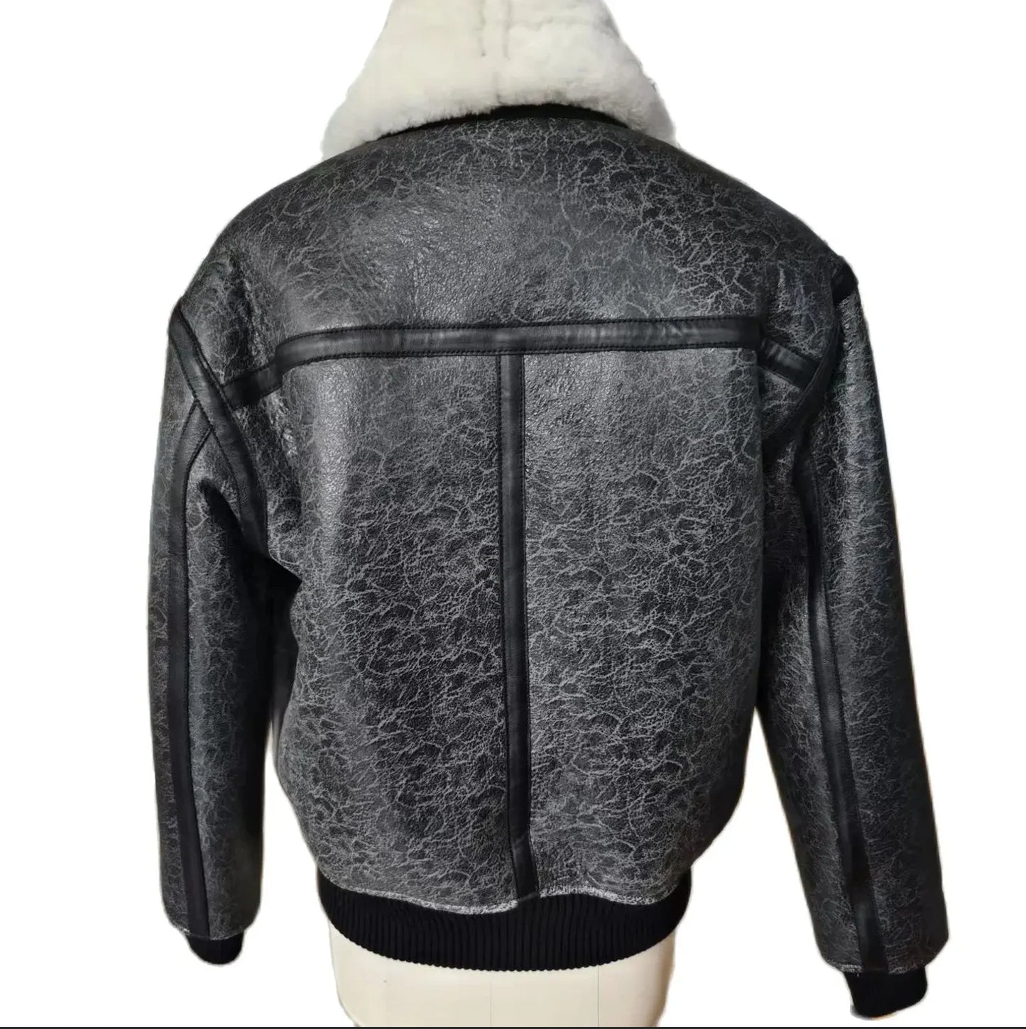 AVIREX High Quality Genuine Sheepskin Coat Men's US Size Classic Varsity Jacket Natural Leather Flight Suit Lapel Outerwear tops