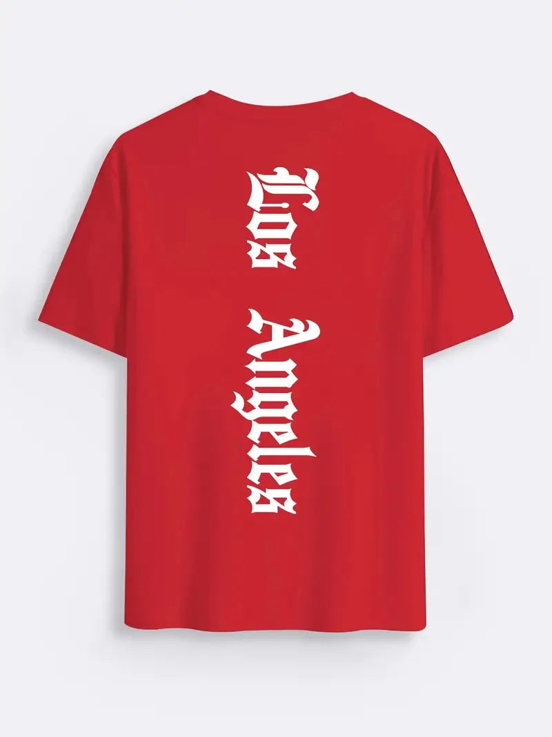 Men’s Summer 100% Cotton Casual T-Shirt Los Angeles Graphic Print | Loose Fit | Breathable Comfort